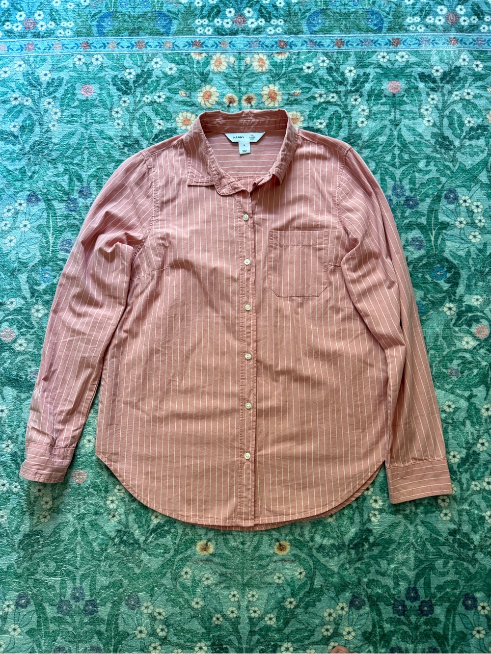 Old Navy Striped PInk Button-Down Shirt